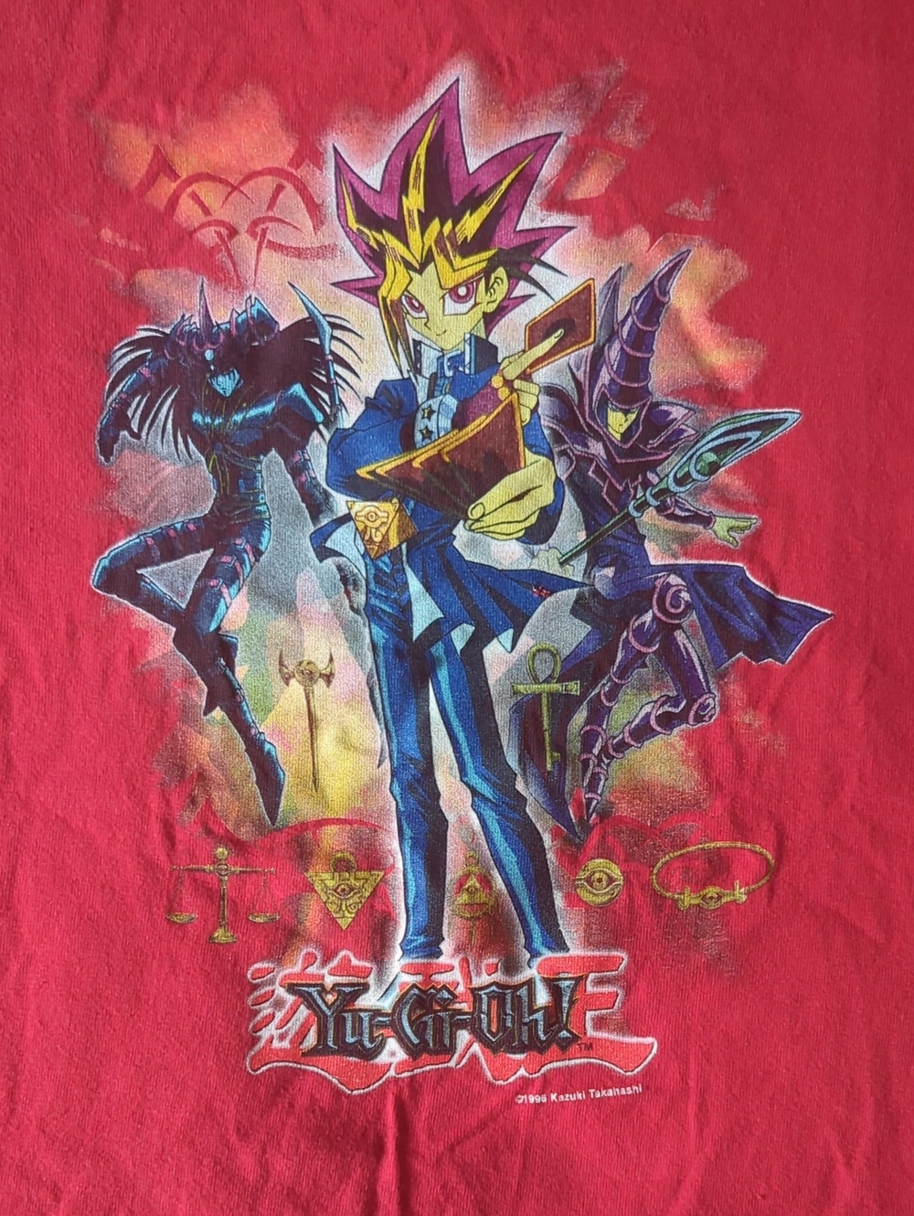 Vintage 1996 Yu-Gi-Oh! Graphic Tee in Red Boys Youth Size XL
